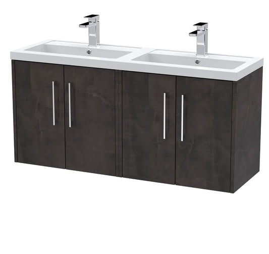 Juno 1200mm 4 Door Wall Hung Twin Vanity