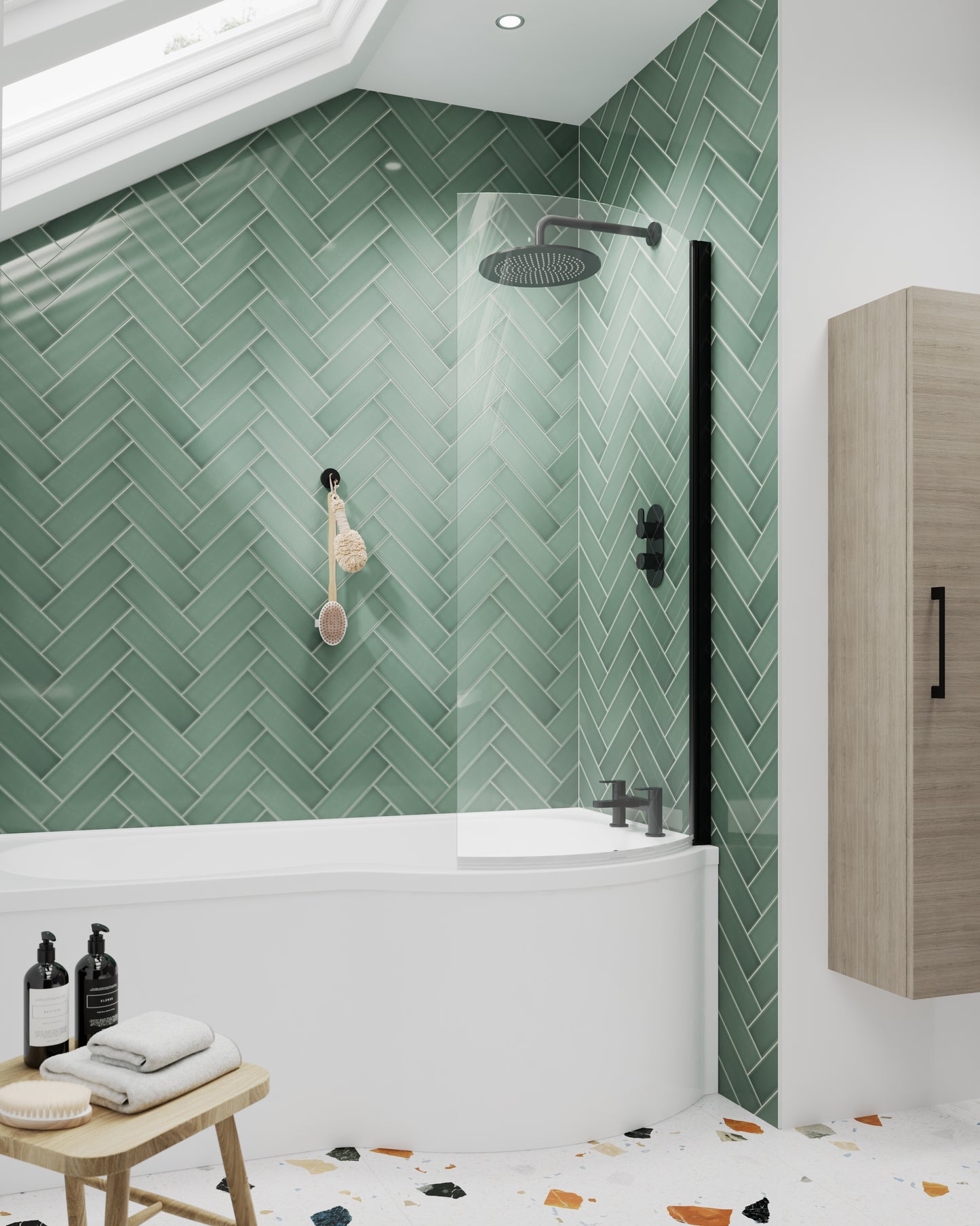 Nuie Black 6mm Bath screens