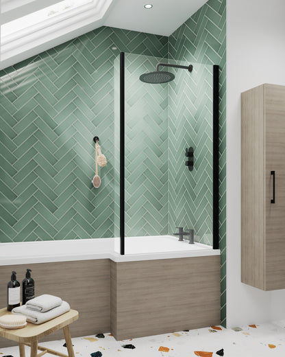 Nuie Black 6mm Bath screens