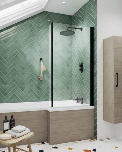 Nuie Black 6mm Bath screens