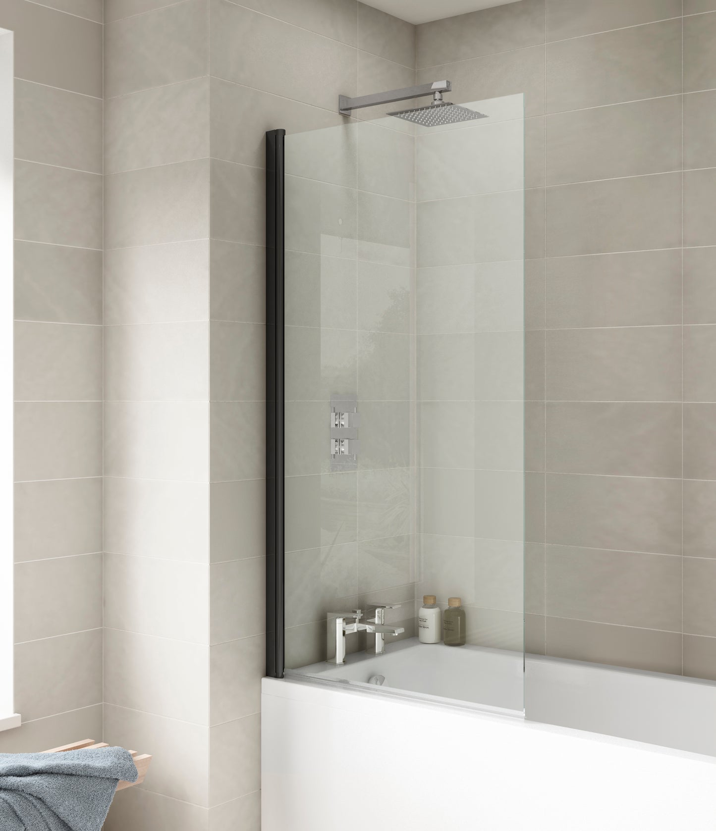 Nuie Black 6mm Bath screens