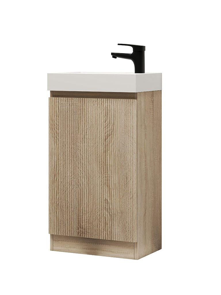 Giavani Como Floor Standing 450mm Cloakroom vanity Unit & Basin Natural Oak