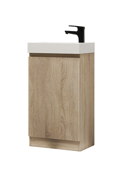 Giavani Como Floor Standing 450mm Cloakroom vanity Unit & Basin Natural Oak