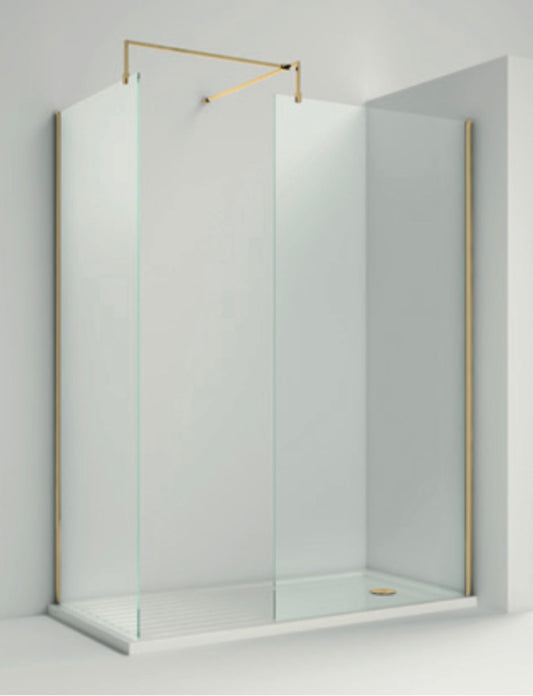 Nuie Brushed Brass Wetroom Screens