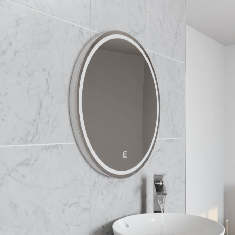 Vista 600mm Circular LED Mirror • Touchswitch • Demisterpad