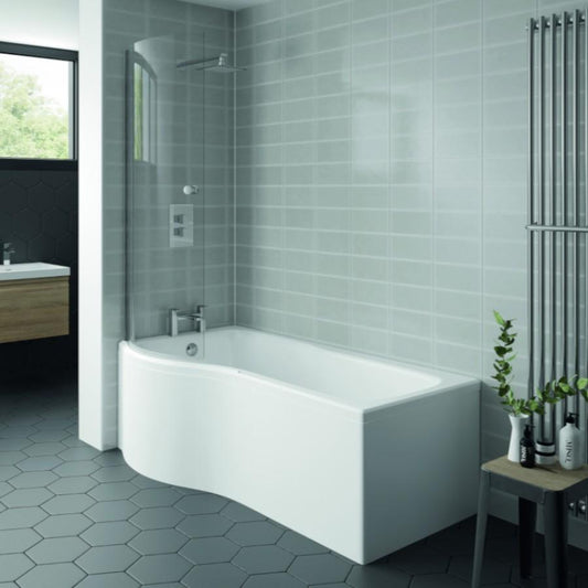 Oblique P Shower Bath, Panel & Screen