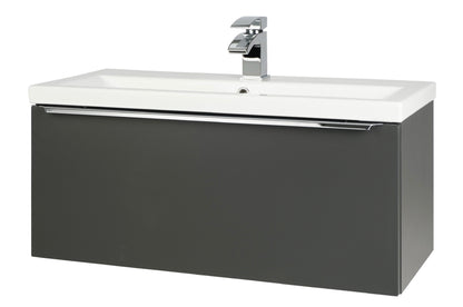 Kore Matt Dark Grey Wall Mounted Drawer/Basin Unit 500mm, 600mm, 800mm