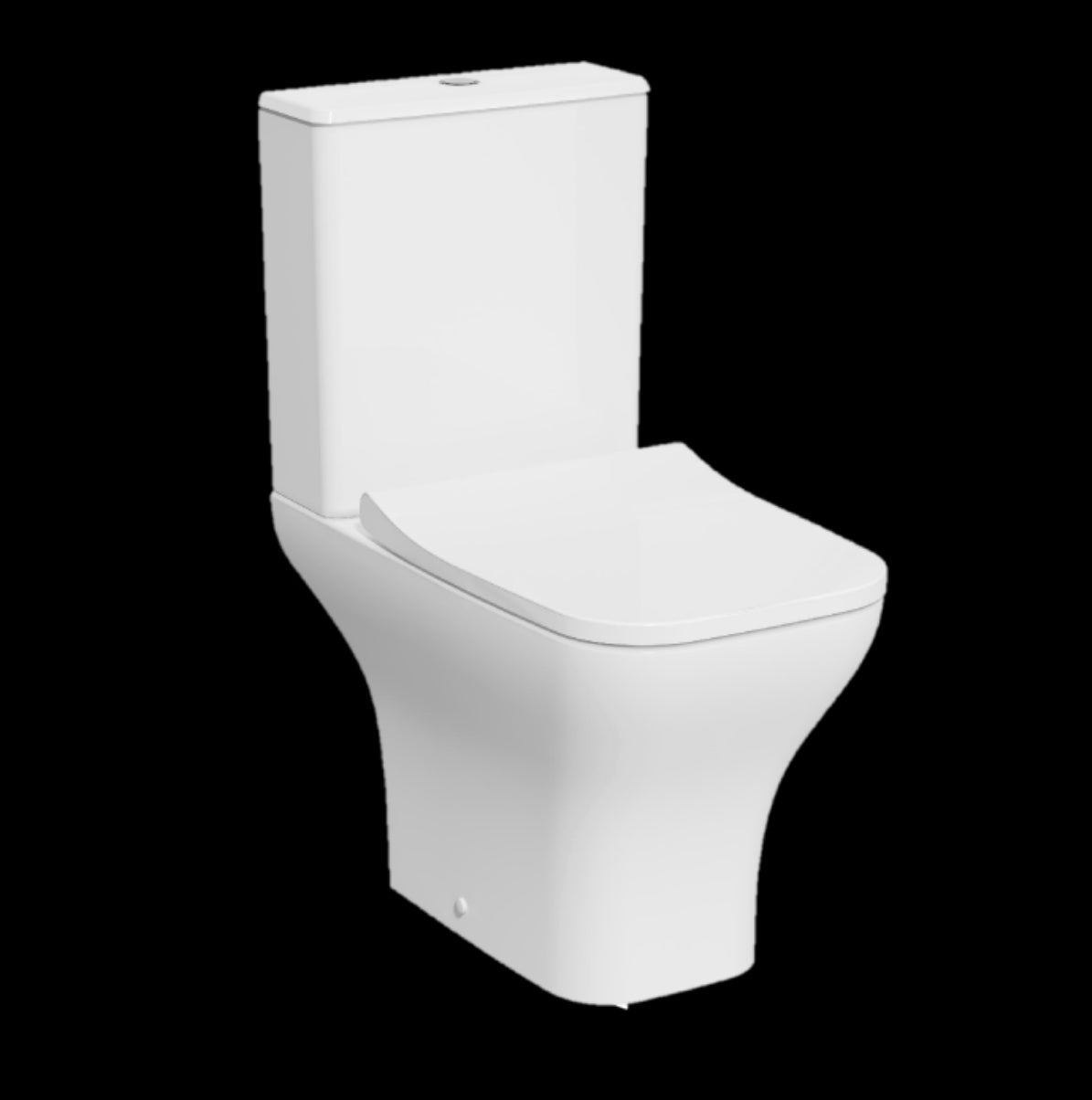 Eclipse Square Rimless WC Pan, Cistern and Soft Close Seat