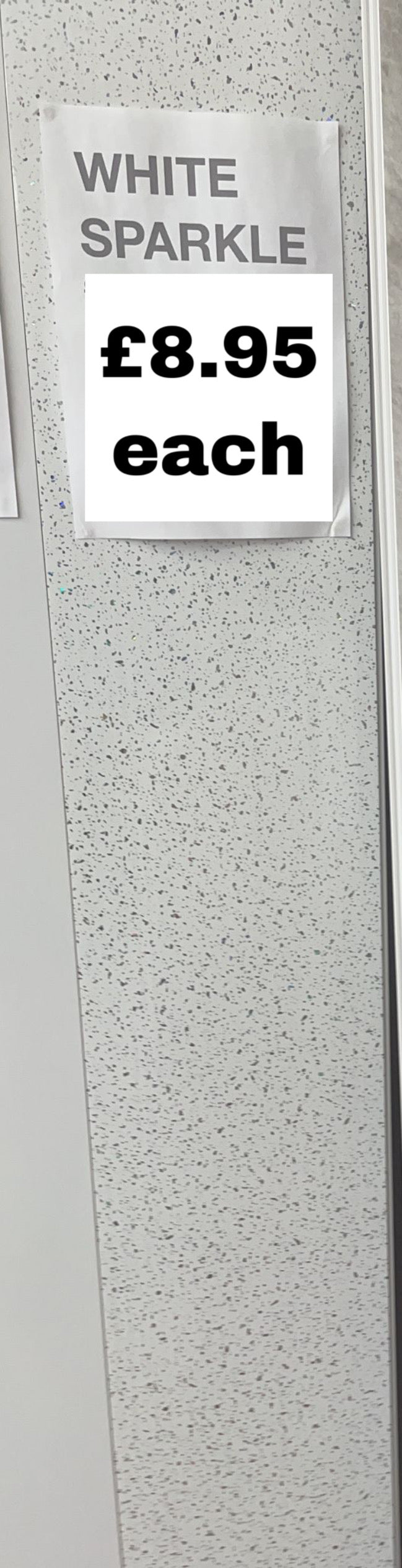 White Sparkle Cladding 2950 x 250 x 8mm