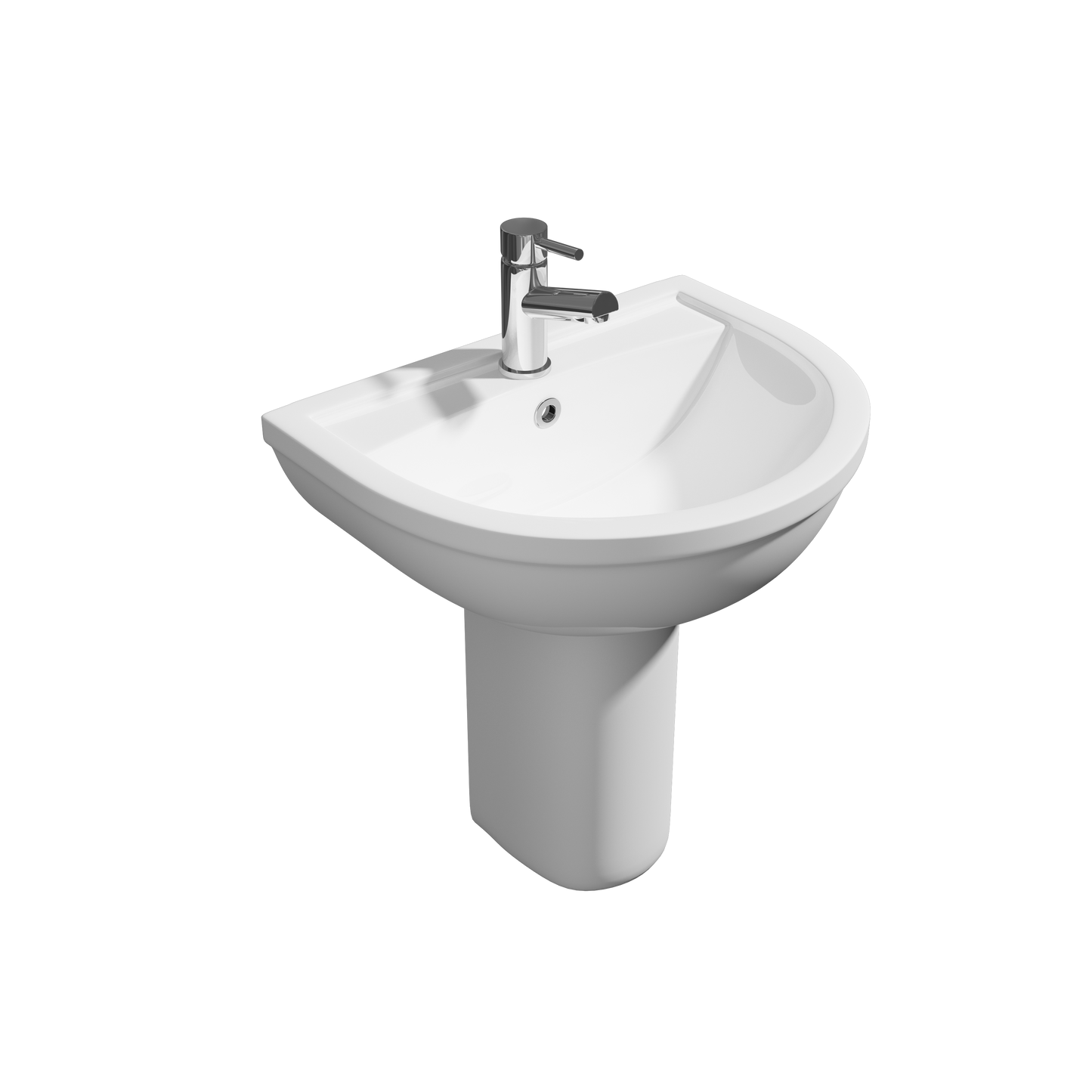 Style 450mm, 550mm 1th Basin & Semi Pedestal