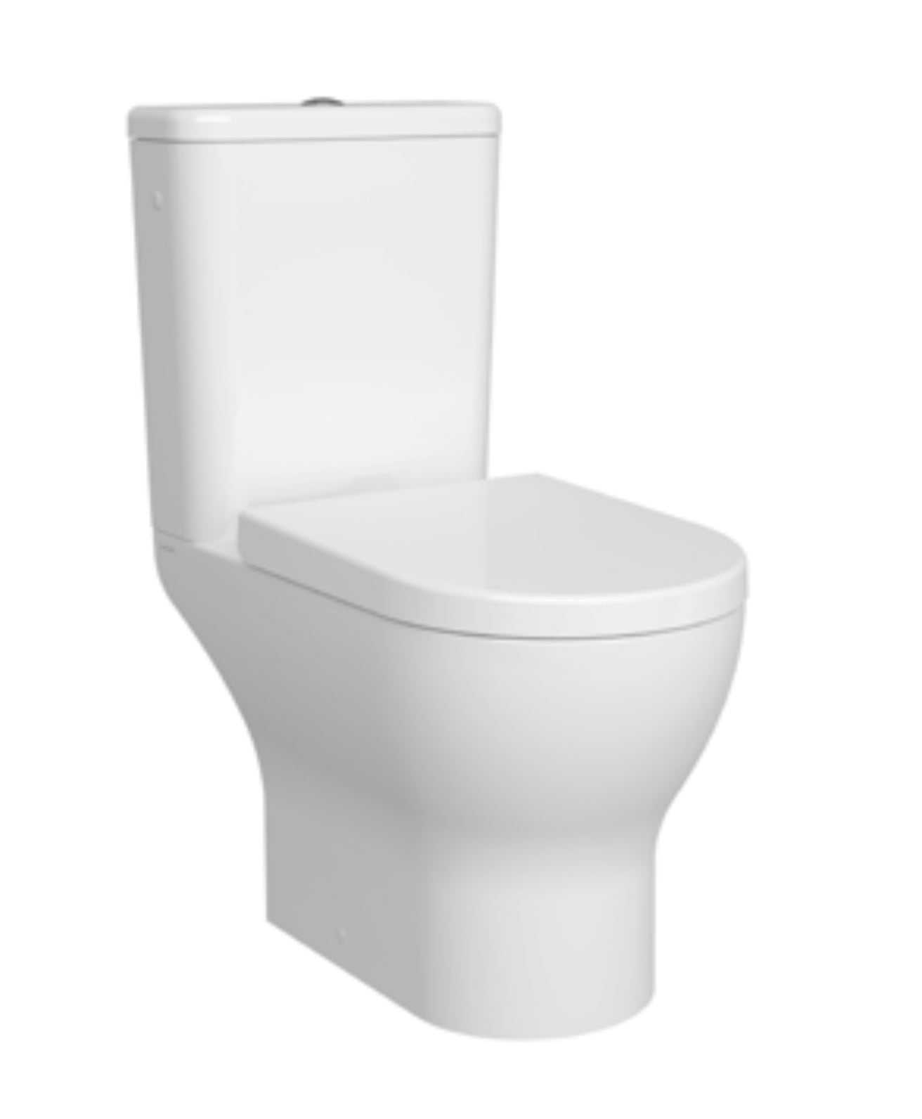 Eclipse Round Rimless WC Pan, Cistern and Soft Close Seat