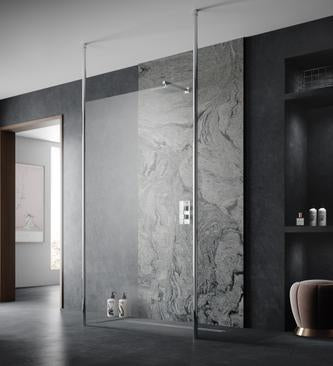 Hudson Reed Chrome Wetroom Screens with Support Bar