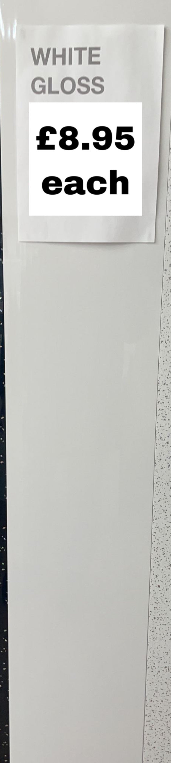 White Sparkle Cladding 2950 x 250 x 8mm