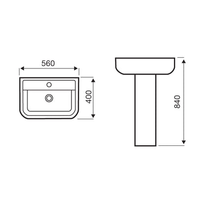 Options 600 Basin & Pedestal