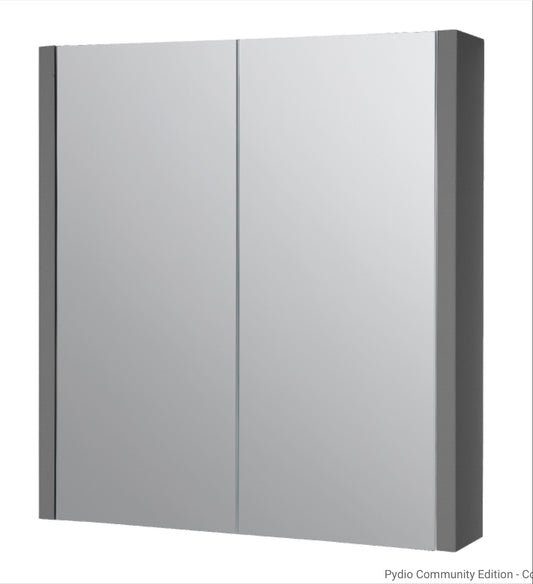 Purity 600mm Mirror Cabinet - Gloss Grey