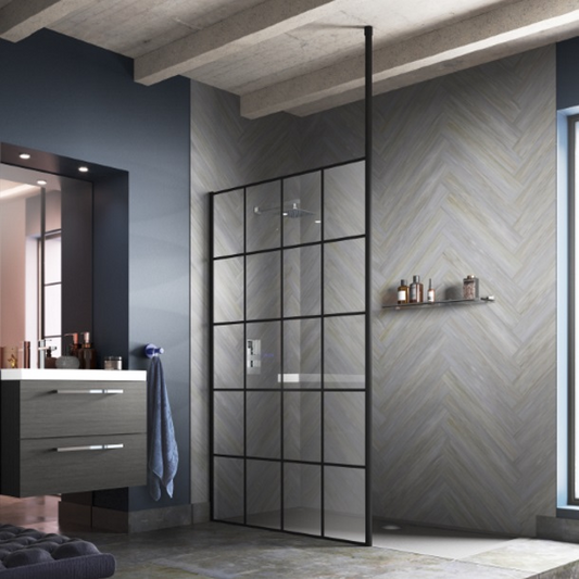 Hudson Reed Black Frame Wetroom Screens