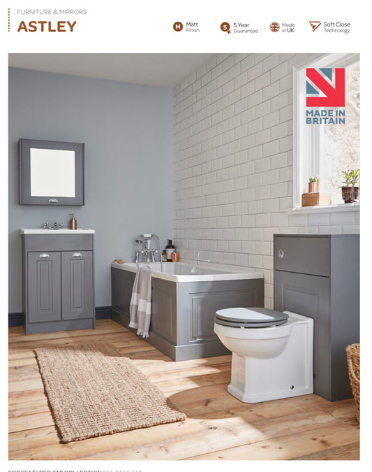 Astley Matt Grey 800mm End Bath Panel