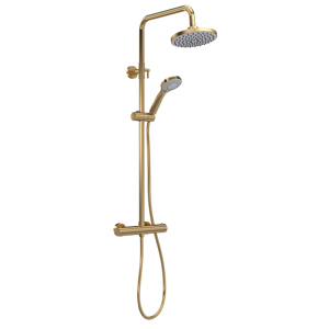 Arvan Brushed Brass Round Showers