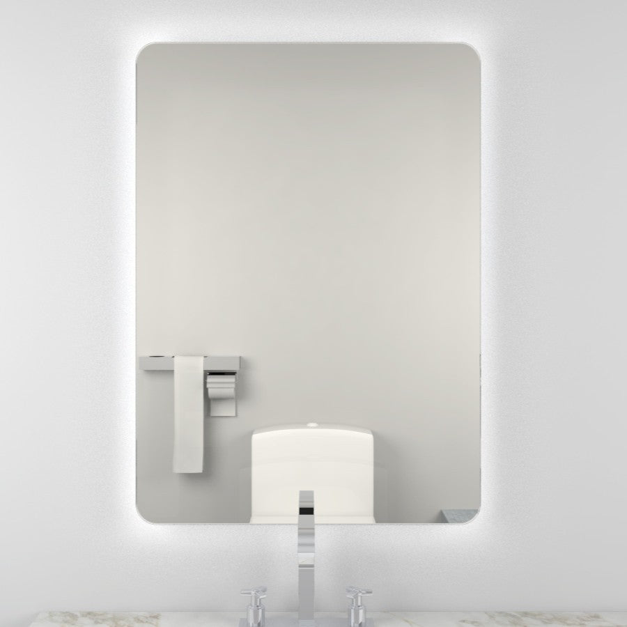 Garda 700x500mm LED Mirror • Sensor switch • Demister pad • Charging socket for shaver or toothbrush • Ambient back lighting