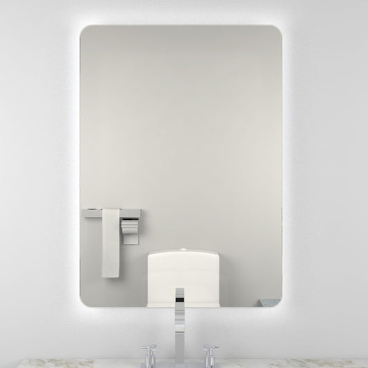 Garda 700x500mm LED Mirror • Sensor switch • Demister pad • Charging socket for shaver or toothbrush • Ambient back lighting