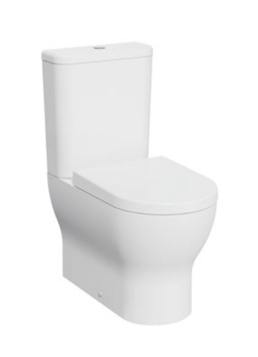 Eclipse Round Close to Wall Rimless WC Pan, Cistern and Soft Close Seat