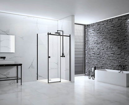 Aquaglass Sphere 8mm Black Framed Sliding Door