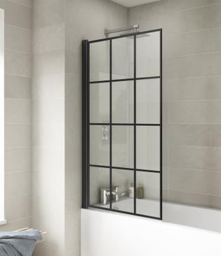Nuie Black 6mm Bath screens