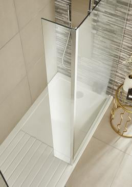 Hudson Reed Chrome Wetroom Screens with Support Bar
