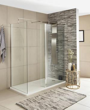 Hudson Reed Chrome Wetroom Screens with Support Bar