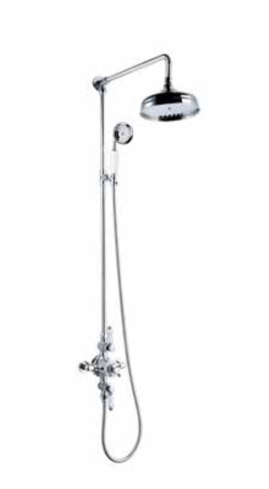 Viktory Option 5 Thermostatic Exposed Shower with Overhead Drencher and Adjustable Slide Rail Kit