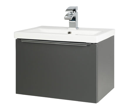 Kore Matt Dark Grey Wall Mounted Drawer/Basin Unit 500mm, 600mm, 800mm