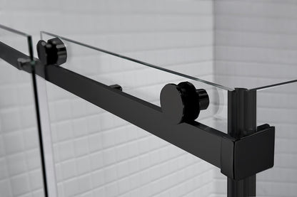 Aquaglass Sphere 8mm Black Framed Sliding Door