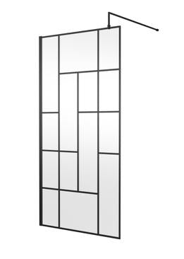 Hudson Reed Abstract Black Frame Wetroom Screens