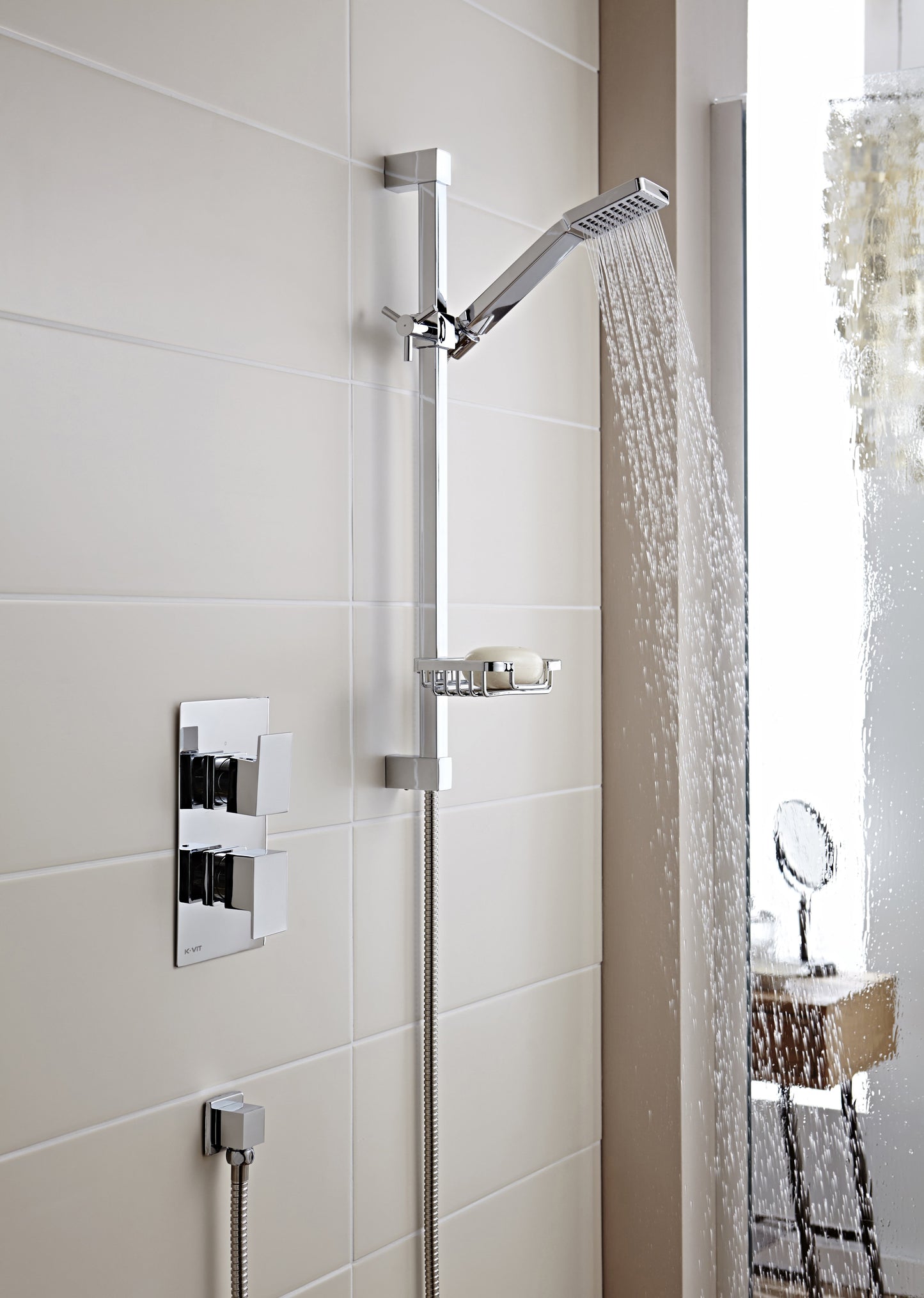 Element Option 1 Thermostatic Concealed Shower with Adjustable Slide Rail Kit