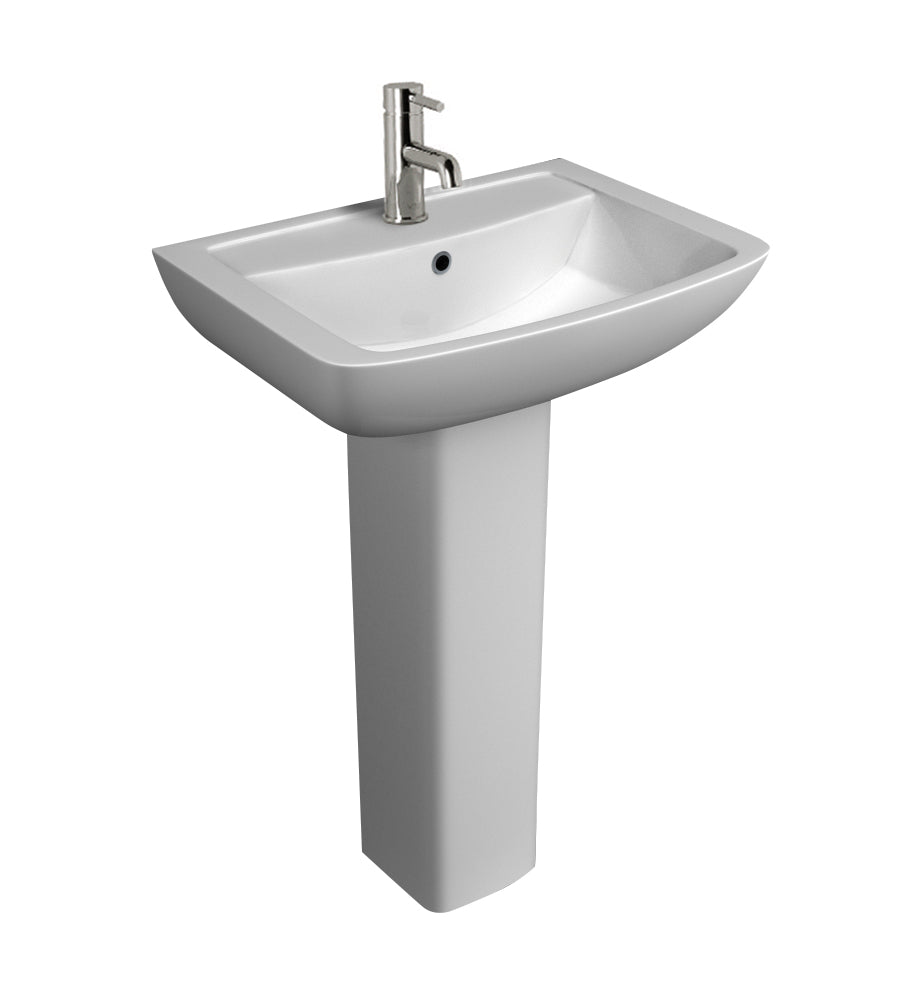 Pure 550mm 1th Basin & Pedestal