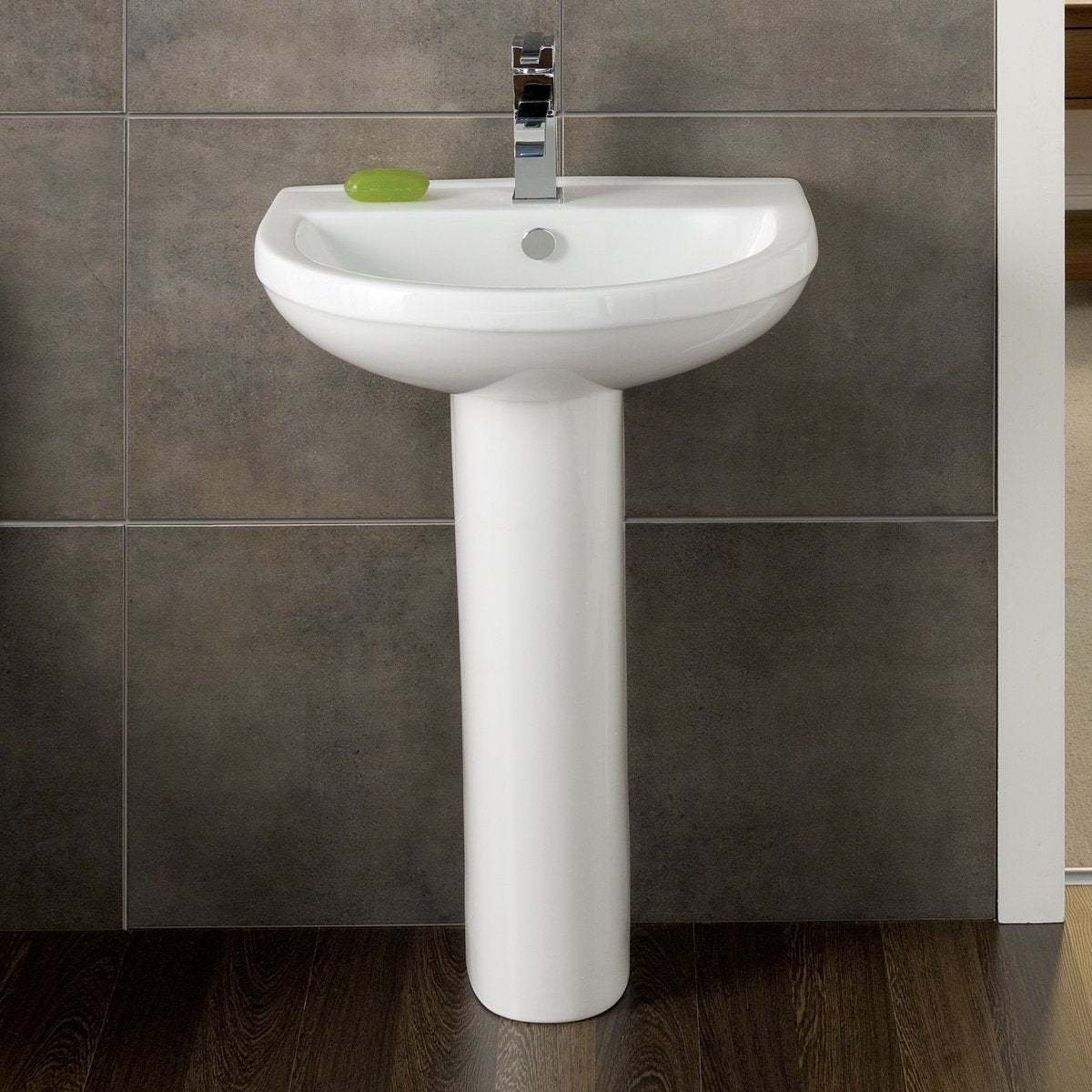 Bijou 550mm 1th Basin & Pedestal